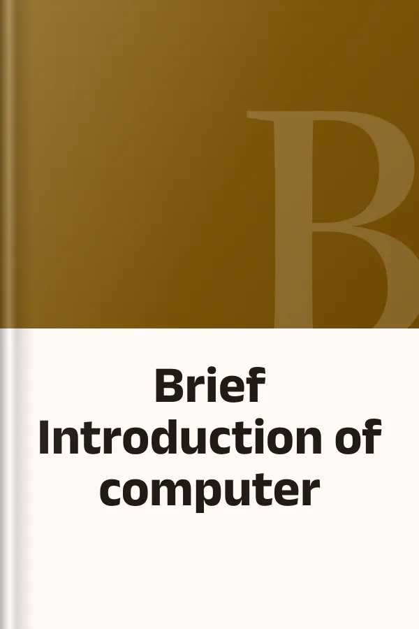 Brief Introduction of computer, বইয়ের প্রচ্ছদ