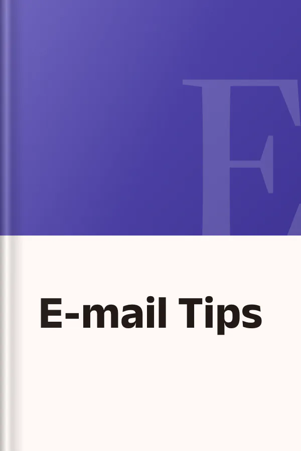 E-mail Tips, বইয়ের প্রচ্ছদ