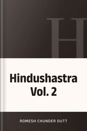 Hindushastra Vol. 2 লেখক Romesh Chunder Dutt, বইয়ের প্রচ্ছদ