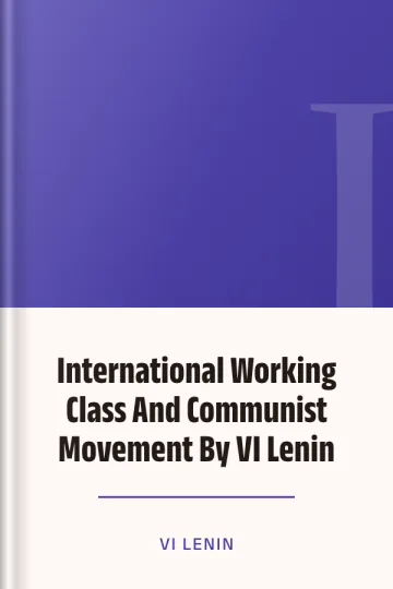 International Working Class And Communist Movement By VI Lenin লেখক VI Lenin, বইয়ের প্রচ্ছদ