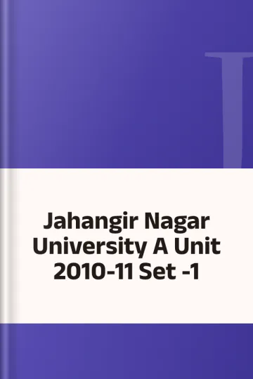 Jahangir Nagar University A Unit 2010-11 Set -1, বইয়ের প্রচ্ছদ