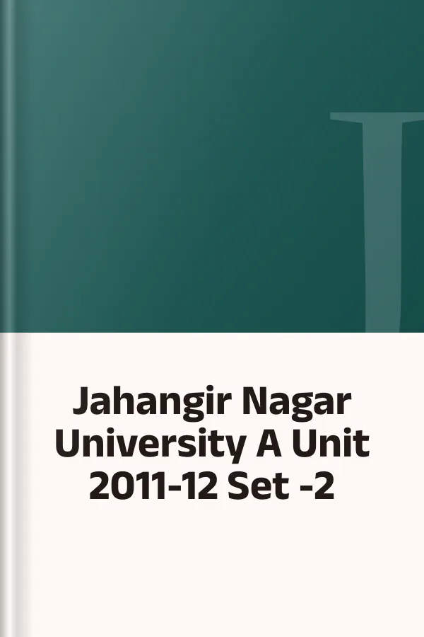 Jahangir Nagar University A Unit 2011-12 Set -2, বইয়ের প্রচ্ছদ