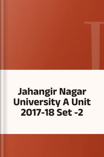 Jahangir Nagar University A Unit 2017-18 Set -2, বইয়ের প্রচ্ছদ