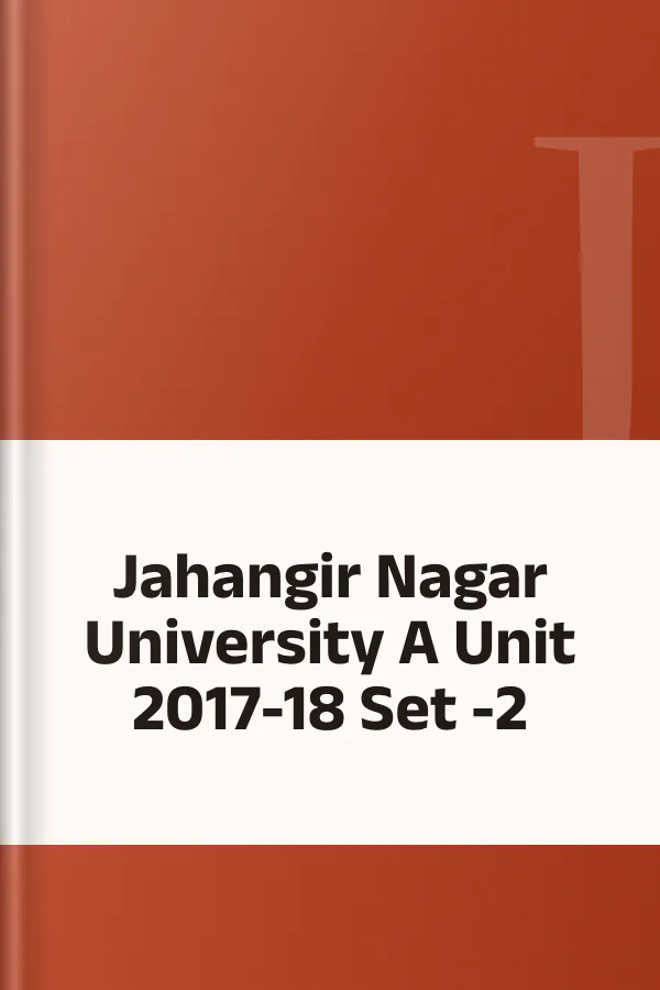Jahangir Nagar University A Unit 2017-18 Set -2, বইয়ের প্রচ্ছদ