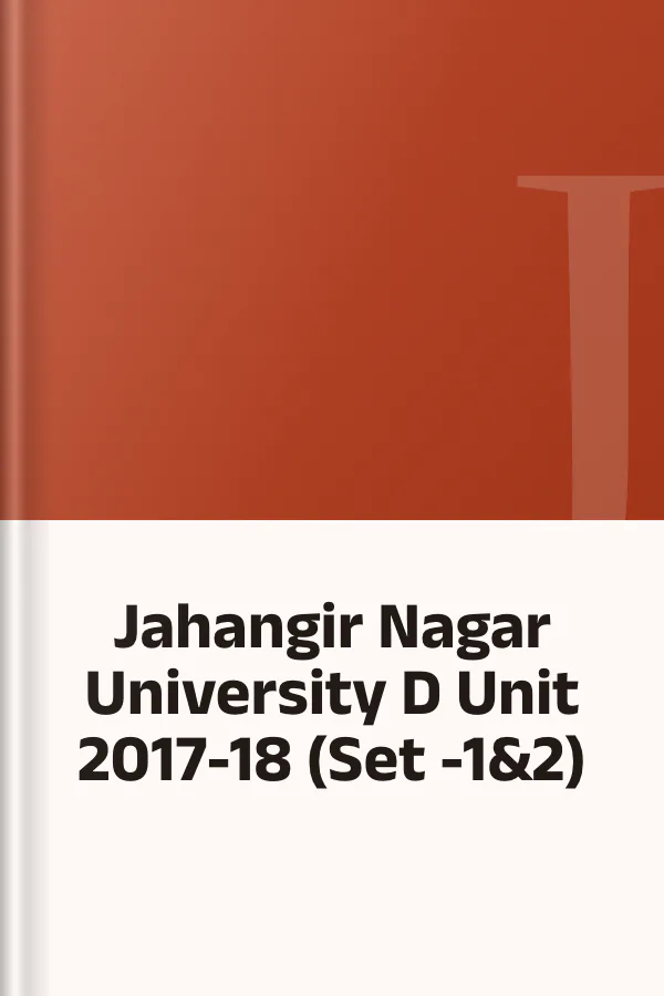 Jahangir Nagar University D Unit 2017-18 (Set -1&2), বইয়ের প্রচ্ছদ