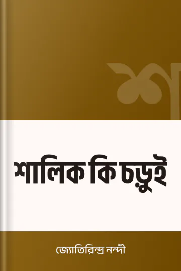 শালিক কি চড়ুই লেখক জ্যোতিরিন্দ্র নন্দী, বইয়ের প্রচ্ছদ