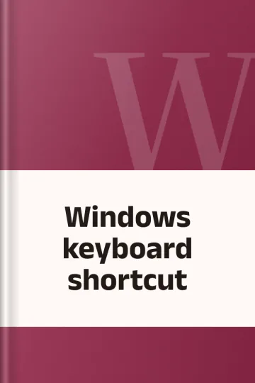 Windows keyboard shortcut, বইয়ের প্রচ্ছদ
