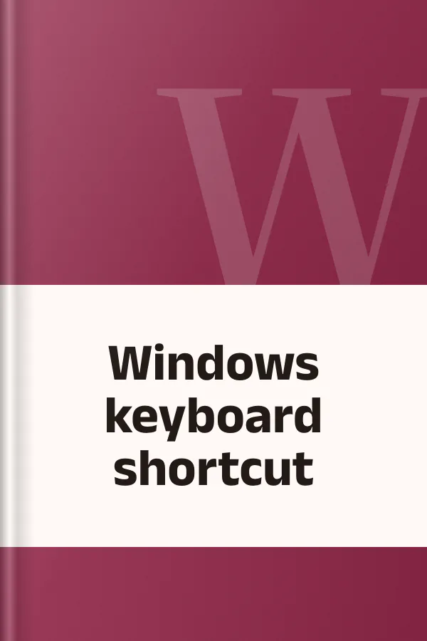 Windows keyboard shortcut, বইয়ের প্রচ্ছদ