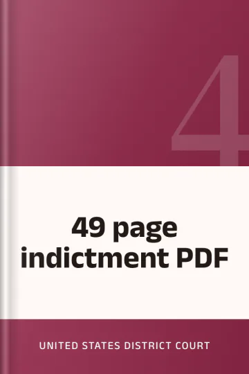 49 page indictment PDF by United States District Court, book cover