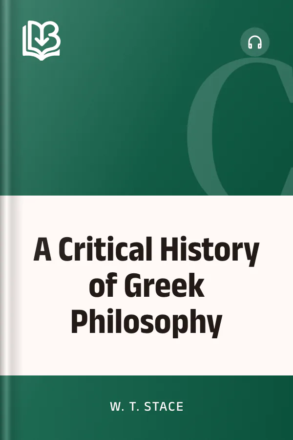 A Critical History of Greek Philosophy by W. T. Stace, book cover