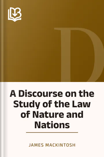 A Discourse on the Study of the Law of Nature and Nations by James Mackintosh, book cover