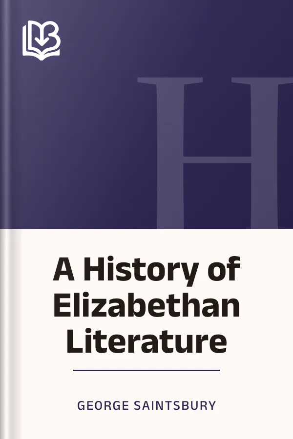 A History of Elizabethan Literature by George Saintsbury, book cover