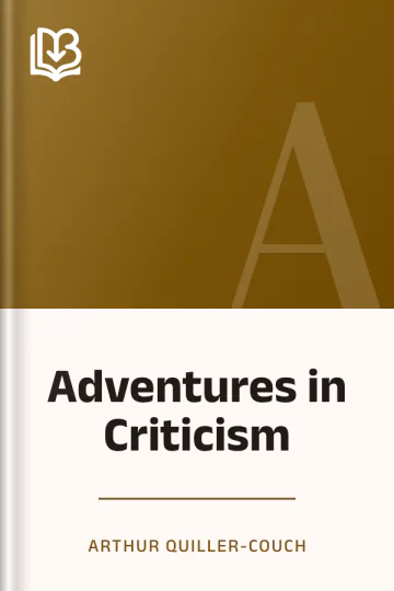 Adventures in Criticism by Arthur Quiller-Couch, book cover