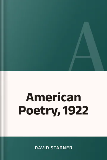 American Poetry, 1922 by David Starner, book cover