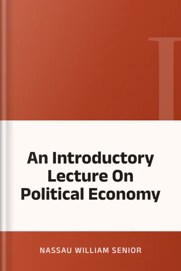 An Introductory Lecture On Political Economy by Nassau William Senior, book cover