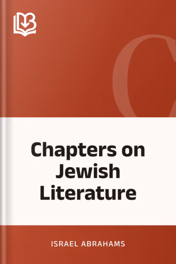 Chapters on Jewish Literature by Israel Abrahams, book cover