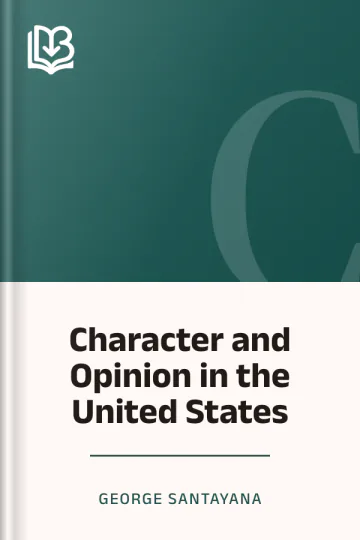 Character and Opinion in the United States by George Santayana, book cover