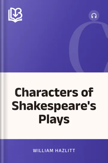 Characters of Shakespeare's Plays by William Hazlitt, book cover