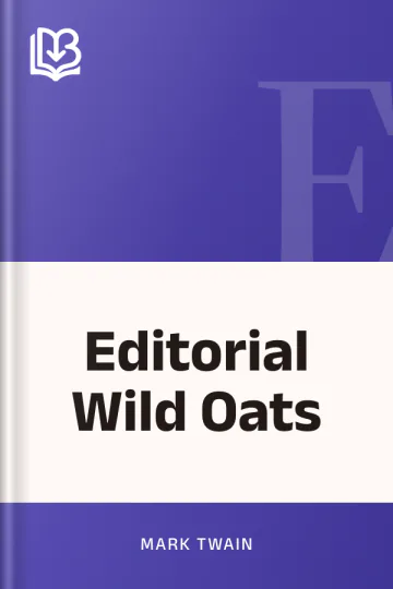 Editorial Wild Oats by Mark Twain, book cover