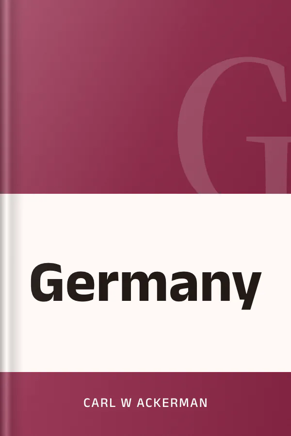 Germany by Carl W Ackerman, book cover