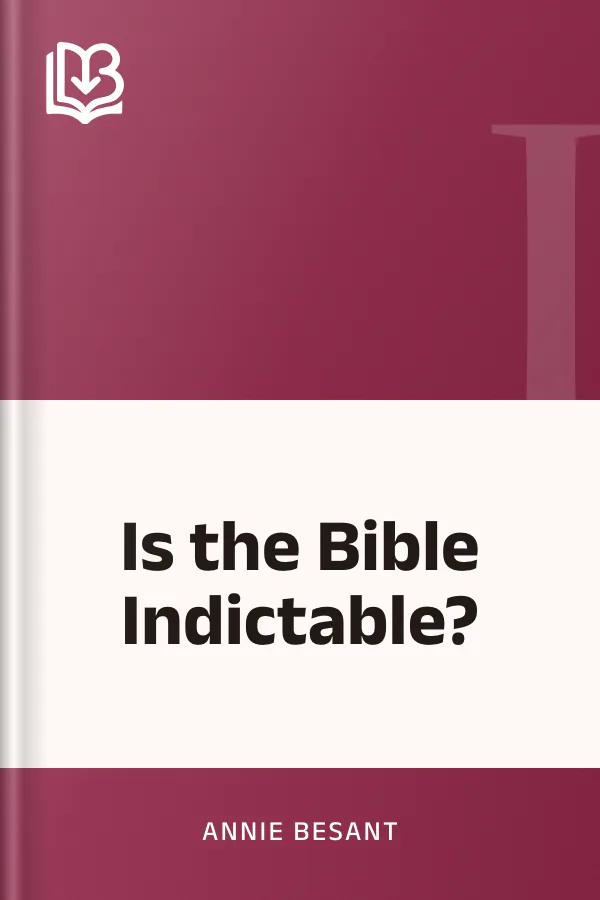 Is the Bible Indictable? by Annie Besant, book cover