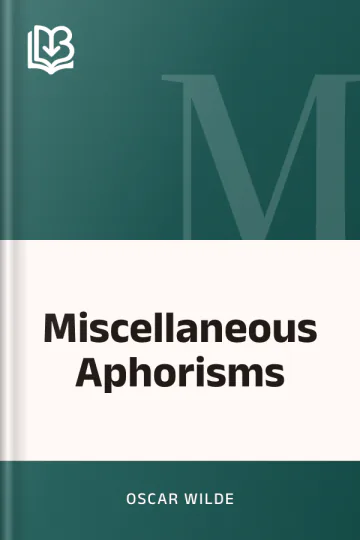 Miscellaneous Aphorisms by Oscar Wilde, book cover