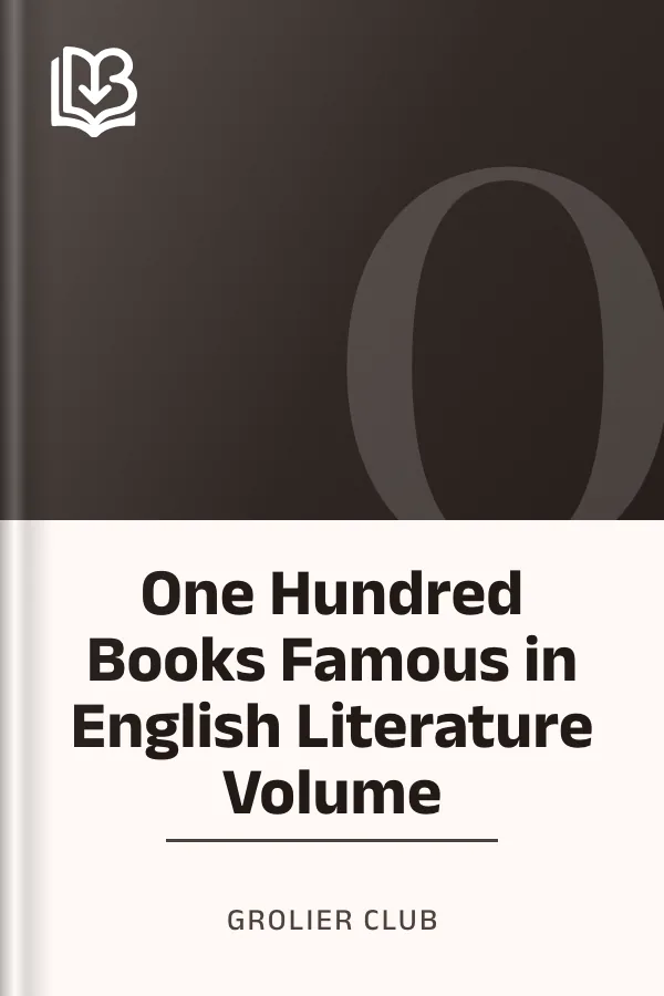 One Hundred Books Famous in English Literature Volume by Grolier Club, book cover