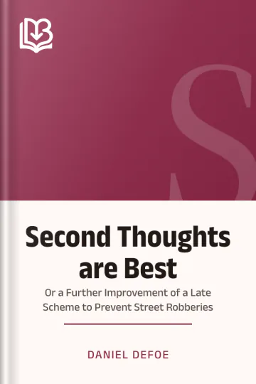 Second Thoughts are Best by Daniel Defoe, book cover