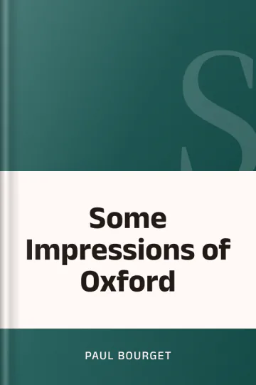 Some Impressions of Oxford by Paul Bourget, book cover