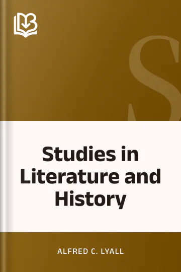 Studies in Literature and History by Alfred C. Lyall, book cover
