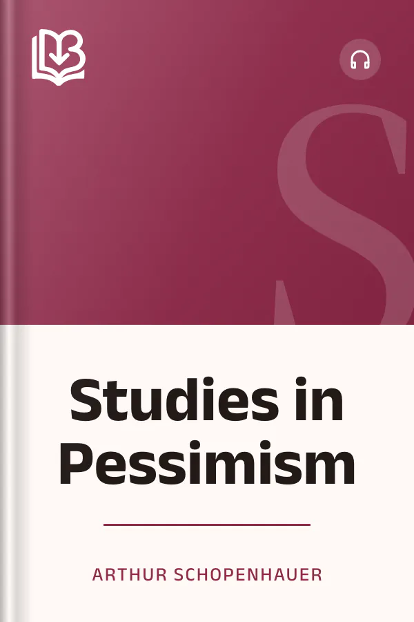Studies in Pessimism by Arthur Schopenhauer, book cover