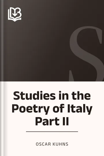 Studies in the Poetry of Italy Part II by Oscar Kuhns, book cover