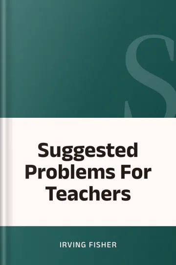 Suggested Problems For Teachers by Irving Fisher, book cover