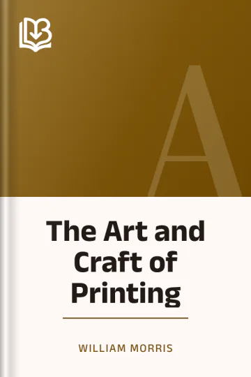 The Art and Craft of Printing by William Morris, book cover