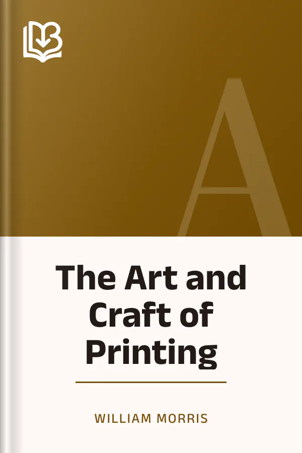 The Art and Craft of Printing by William Morris, book cover