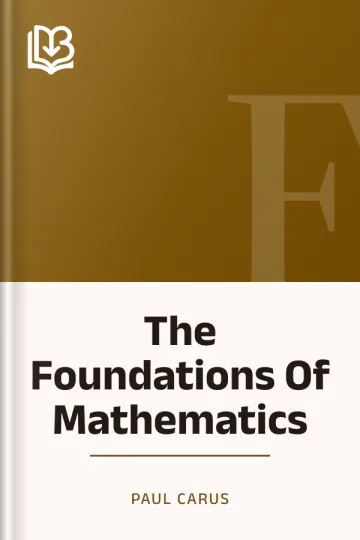 The Foundations Of Mathematics by Paul Carus, book cover