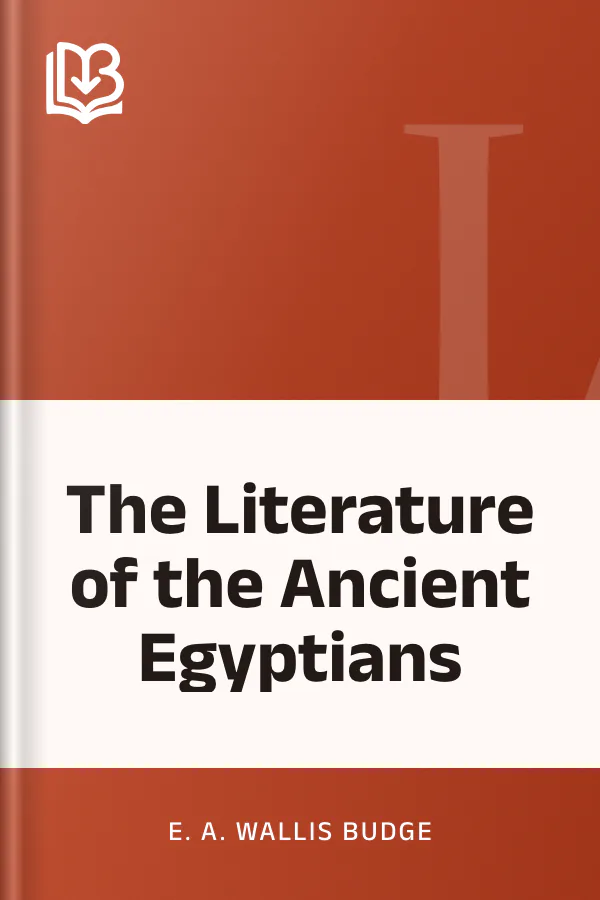 The Literature of the Ancient Egyptians by E. A. Wallis Budge, book cover