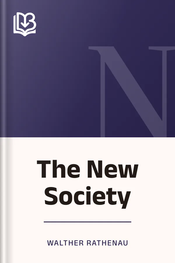 The New Society by Walther Rathenau, book cover