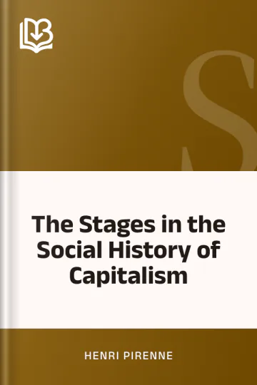 The Stages in the Social History of Capitalism by Henri Pirenne, book cover
