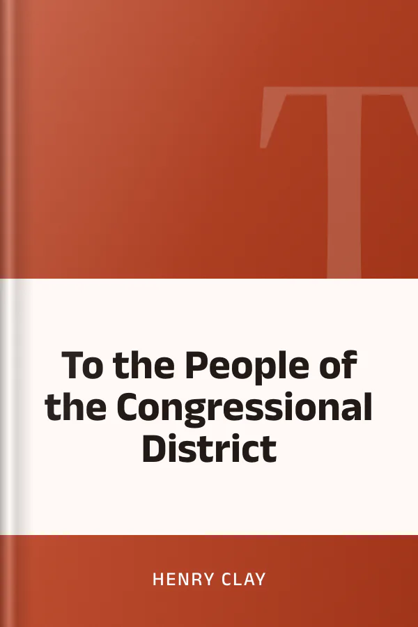 To the People of the Congressional District by Henry Clay, book cover