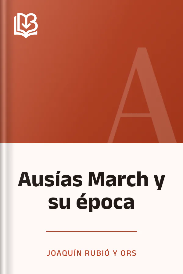 Ausías March y su época de Joaquín Rubió y Ors, portada del libro