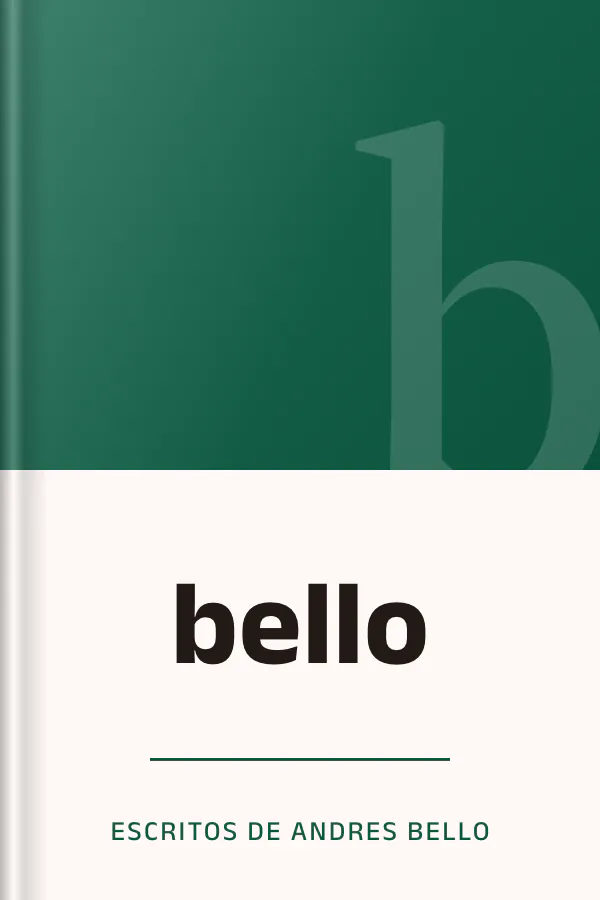 bello de Escritos de Andres Bello, portada del libro