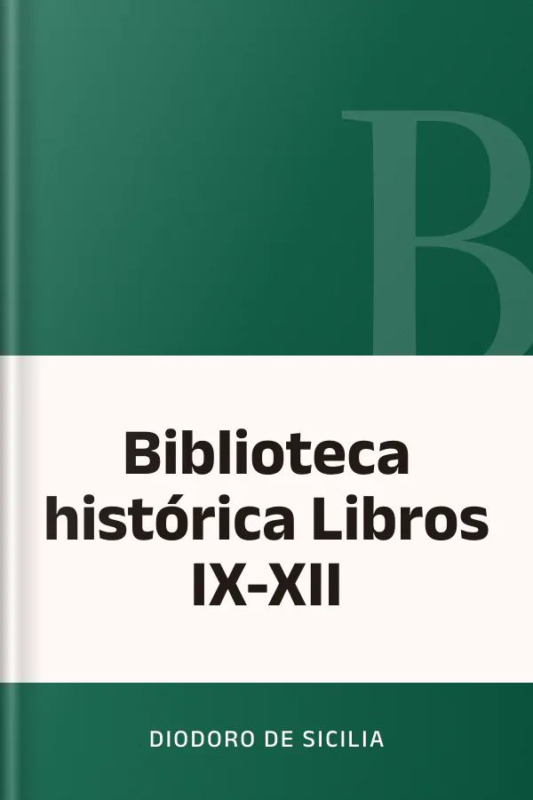 Biblioteca histórica Libros IX-XII de Diodoro de Sicilia, portada del libro