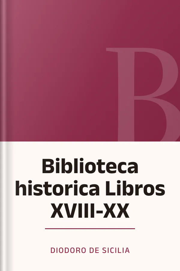 Biblioteca historica Libros XVIII-XX de Diodoro de Sicilia, portada del libro
