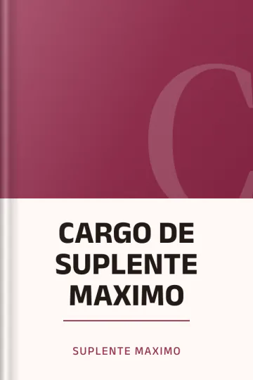 CARGO DE SUPLENTE MAXIMO de suplente maximo, portada del libro