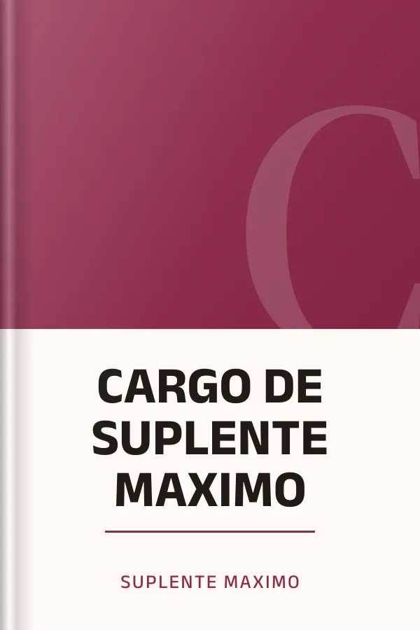 CARGO DE SUPLENTE MAXIMO de suplente maximo, portada del libro