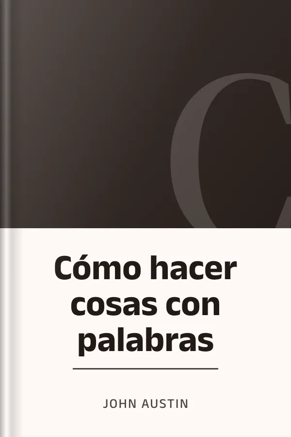 Cómo hacer cosas con palabras de John Austin, portada del libro
