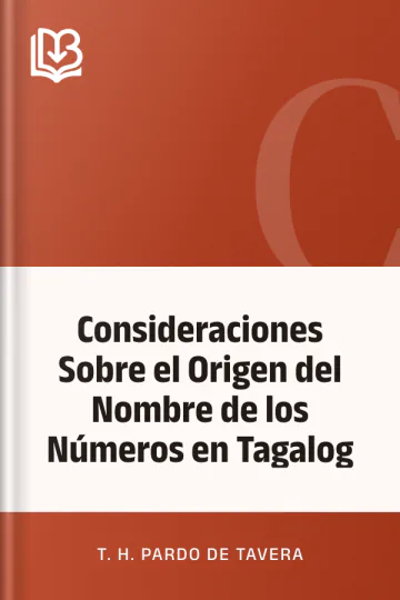 Consideraciones Sobre el Origen del Nombre de los Números en Tagalog de T. H. Pardo de Tavera, portada del libro