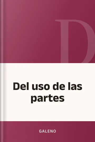 Del uso de las partes de Galeno, portada del libro