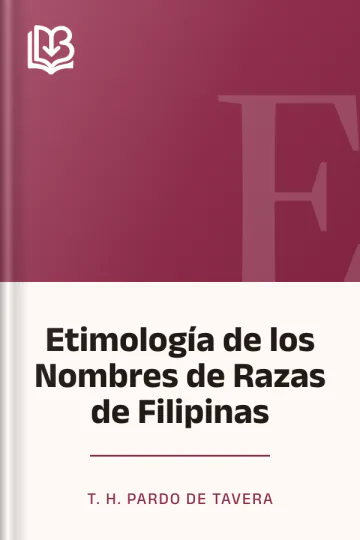 Etimología de los Nombres de Razas de Filipinas de T. H. Pardo de Tavera, portada del libro